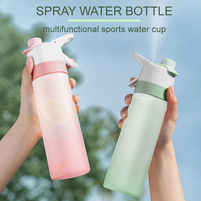 2-in-1 Spray Water Bottle - Sports Hydration & Cooling Mist Bottle