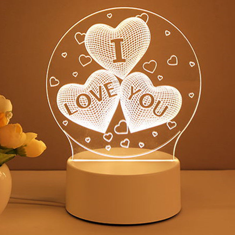3D LED Decorative Lamp - Acrylic Night Light with Visual Effect