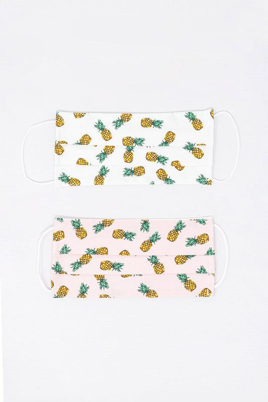 2 PACK Pineapple Print Mask