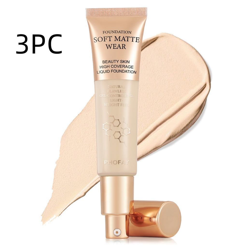 Base de maquillaje de cobertura total PHOFAY - Maquillaje profesional con acabado impecable (30 ml)