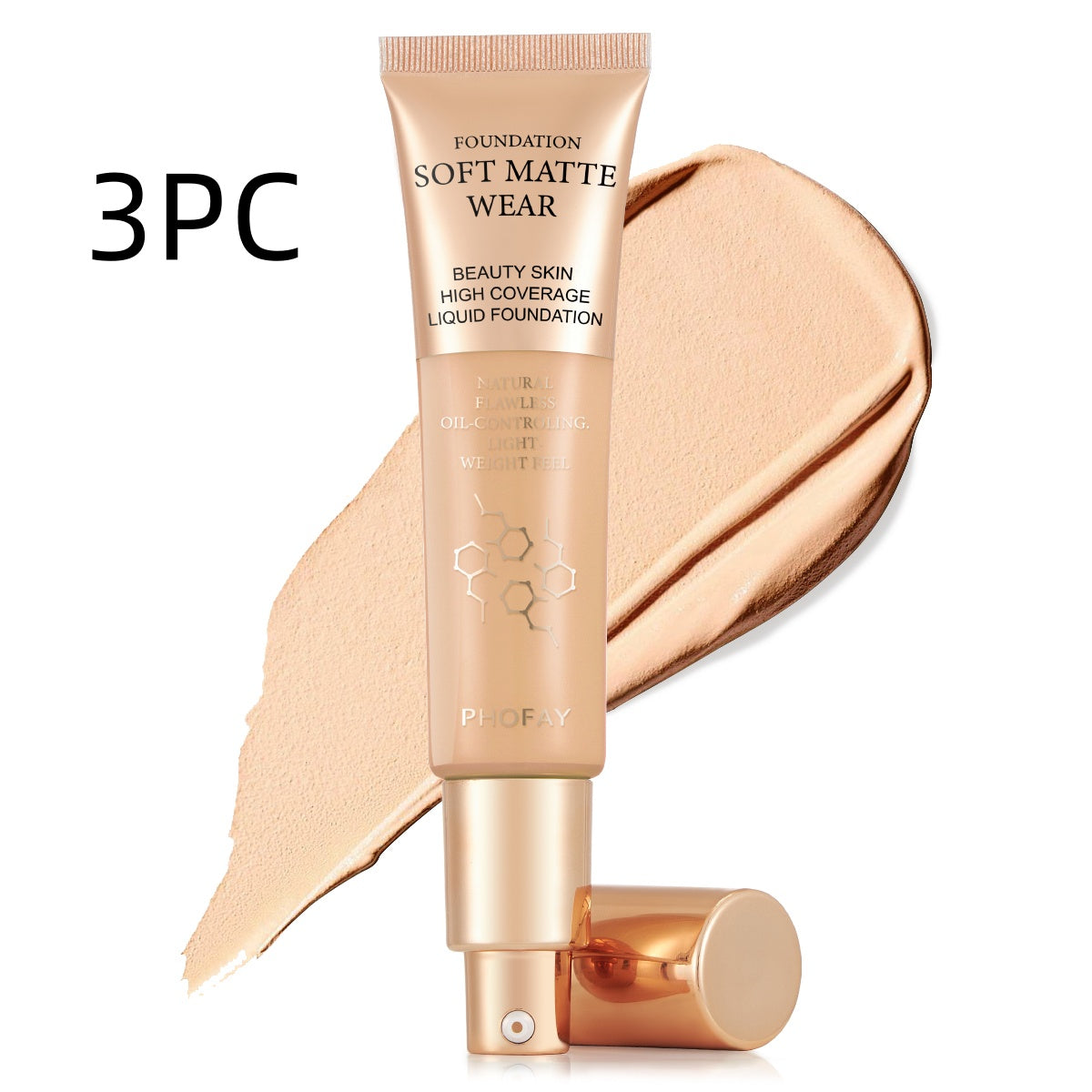 Base de maquillaje de cobertura total PHOFAY - Maquillaje profesional con acabado impecable (30 ml)