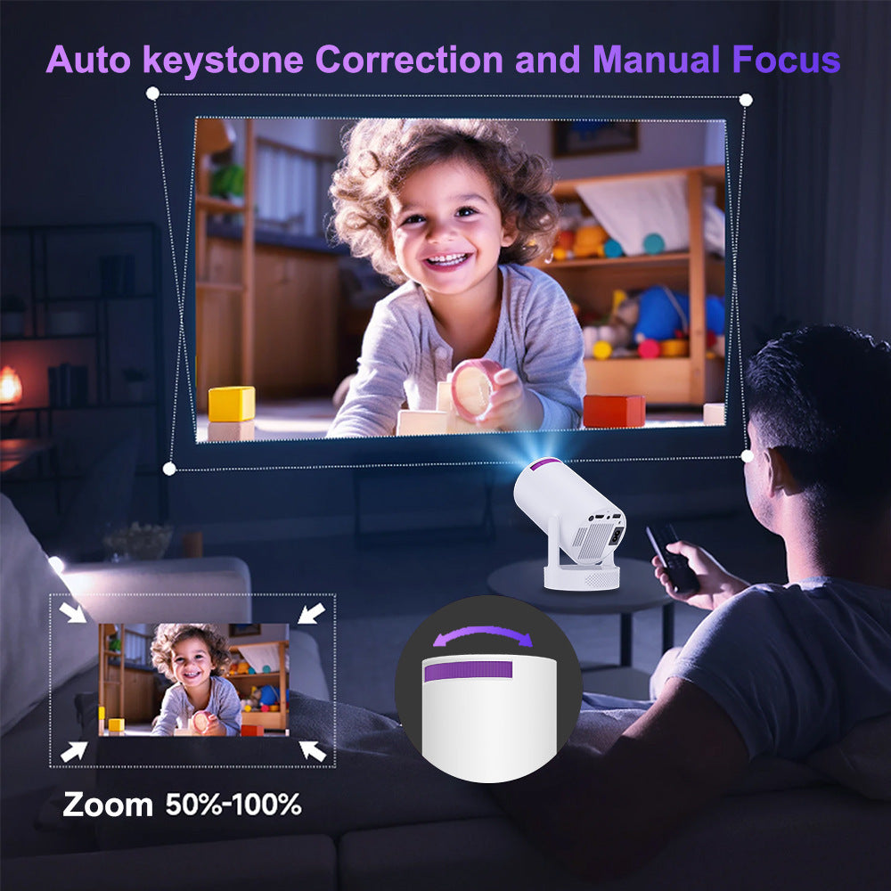 Portable Mini HD Projector - 1280x800 WXGA Home Cinema Android Projector Gun