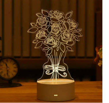 3D LED Decorative Lamp - Acrylic Night Light with Visual Effect