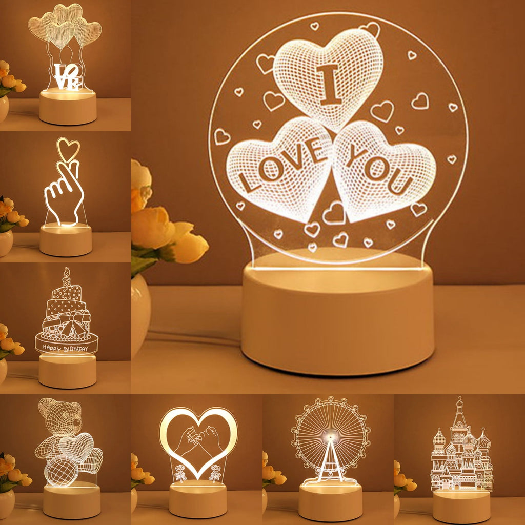 3D LED Decorative Lamp - Acrylic Night Light with Visual Effect