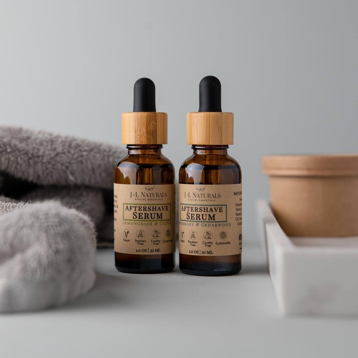 Aftershave Serum Duo - Natural Post-Shave Treatment | J and L Naturals