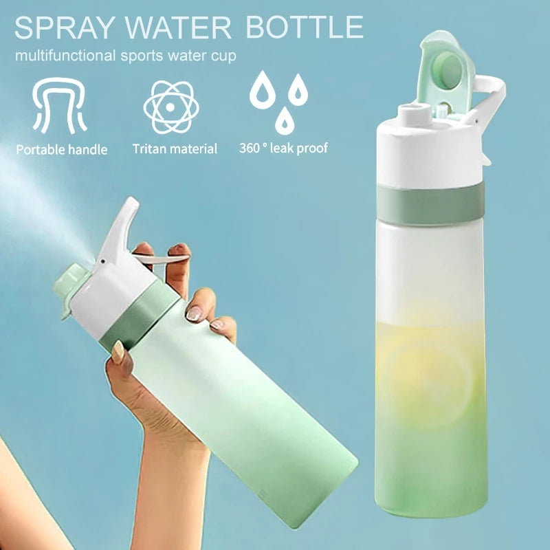 2-in-1 Spray Water Bottle - Sports Hydration & Cooling Mist Bottle