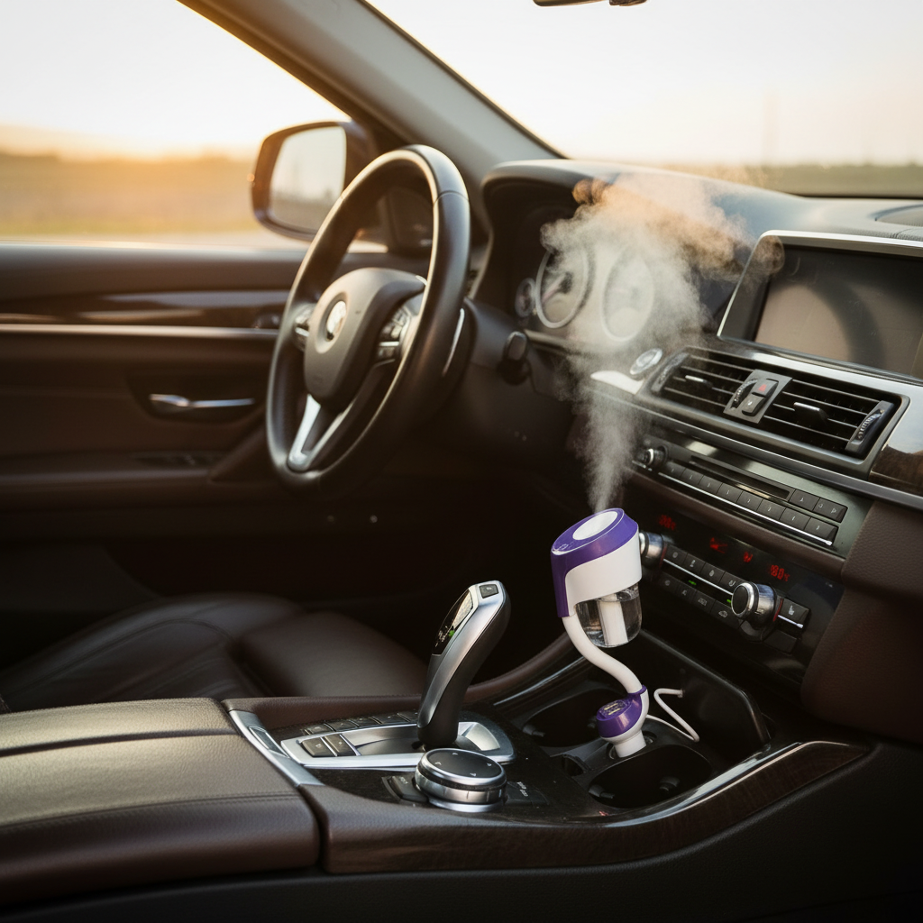 Diffusore con nebbia visibile