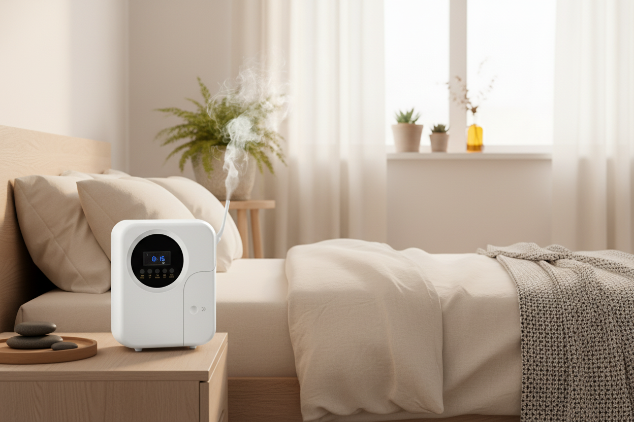 Diffusore in ambiente camera da letto