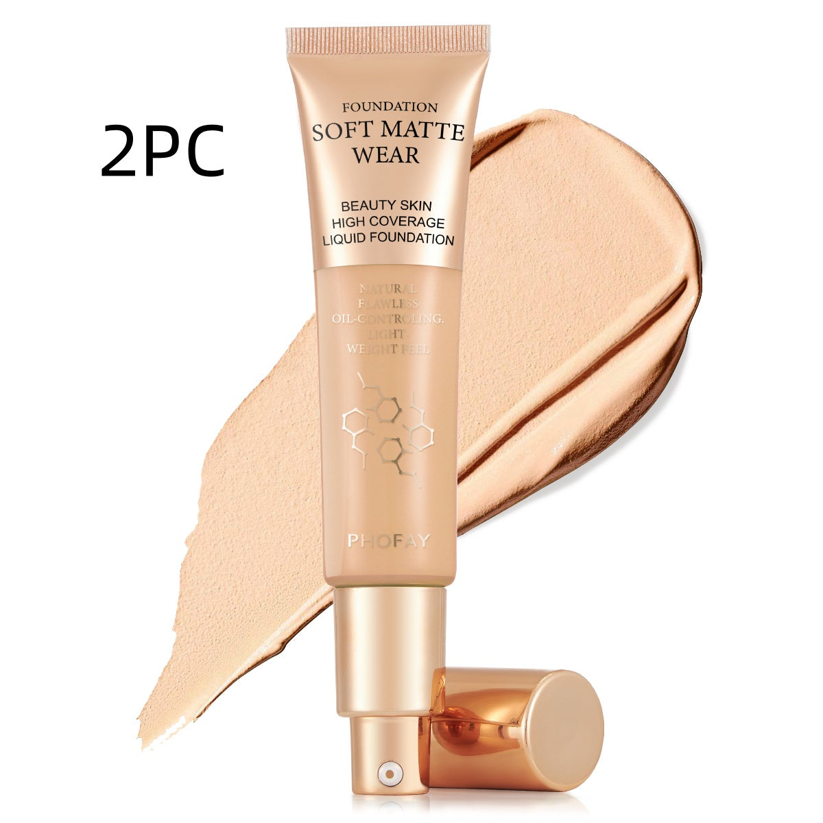 Base de maquillaje de cobertura total PHOFAY - Maquillaje profesional con acabado impecable (30 ml)
