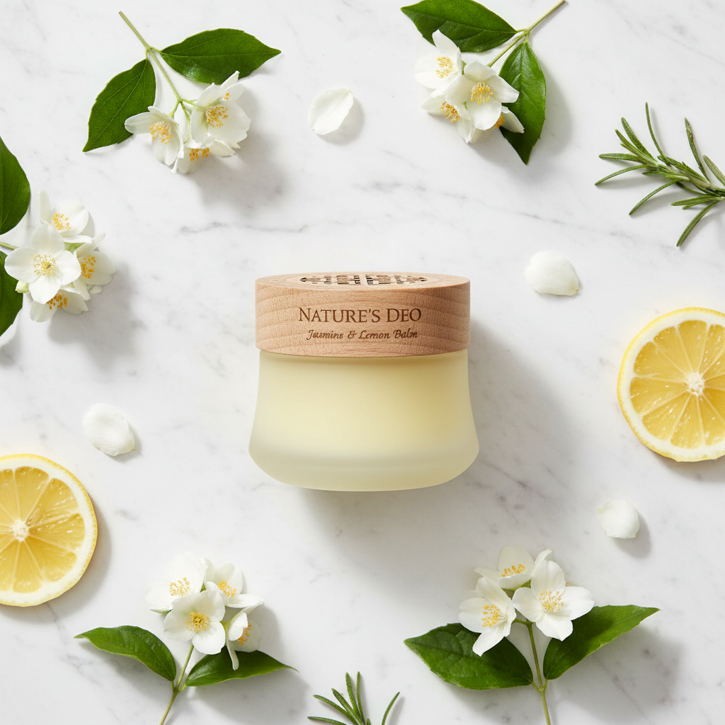 Flat lay con gelsomino e limone