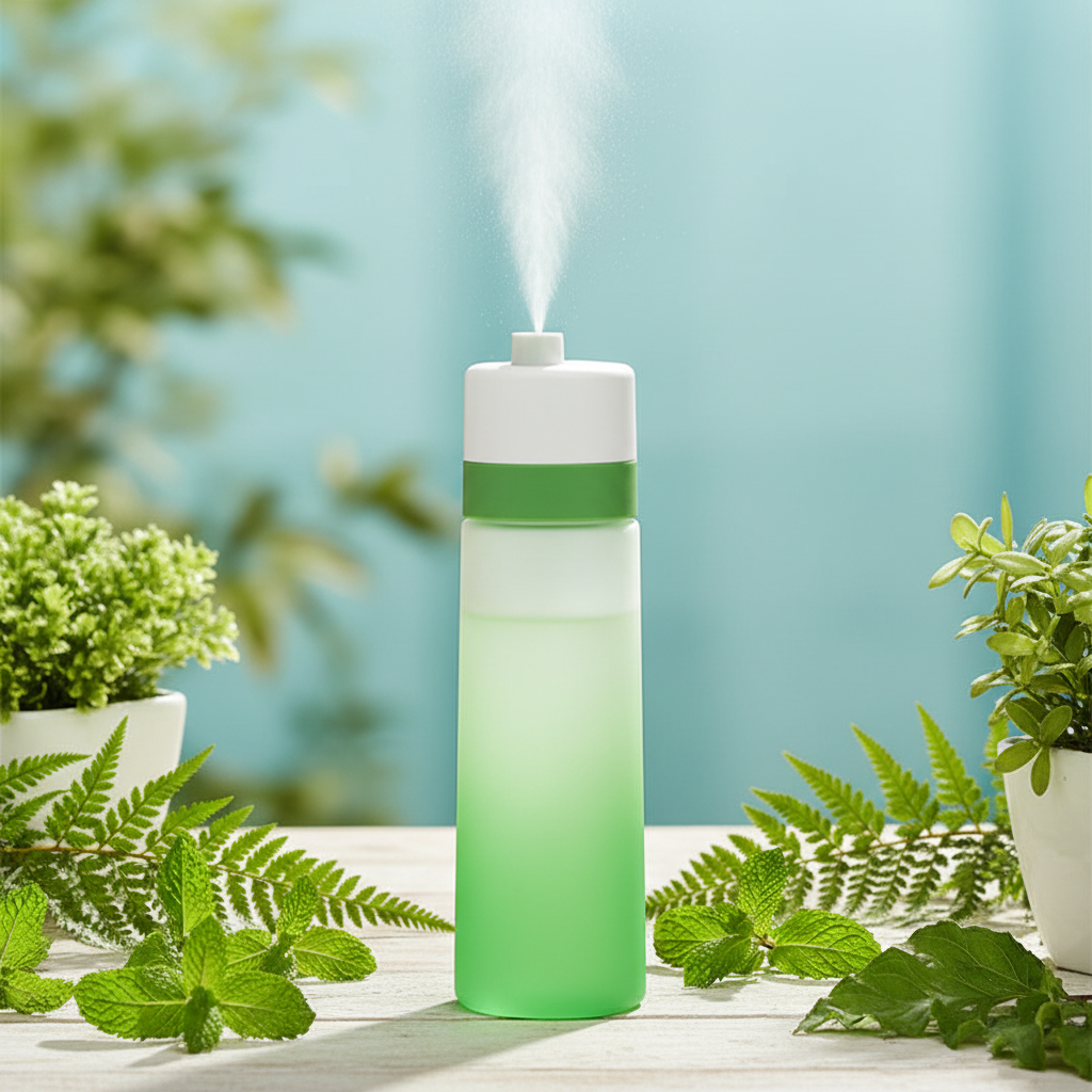 2-in-1 Spray Water Bottle - Sports Hydration & Cooling Mist Bottle