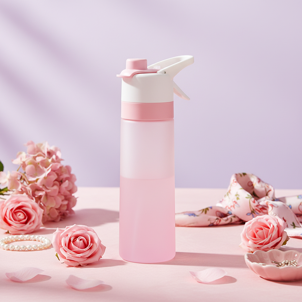 2-in-1 Spray Water Bottle - Sports Hydration & Cooling Mist Bottle