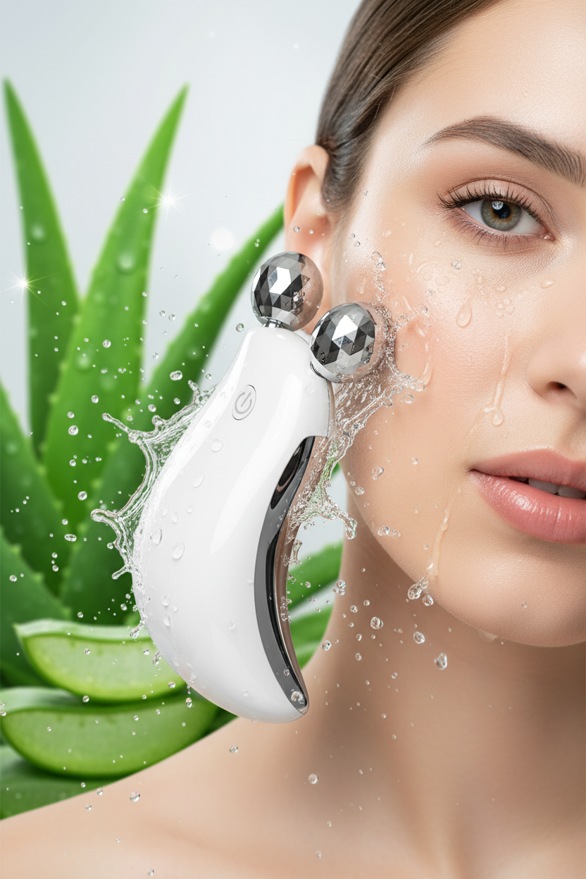 Roller in movimento con gocce d'acqua